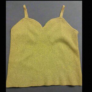 Woven Green Stretchy Tank Top - Soft Ribbed Knit